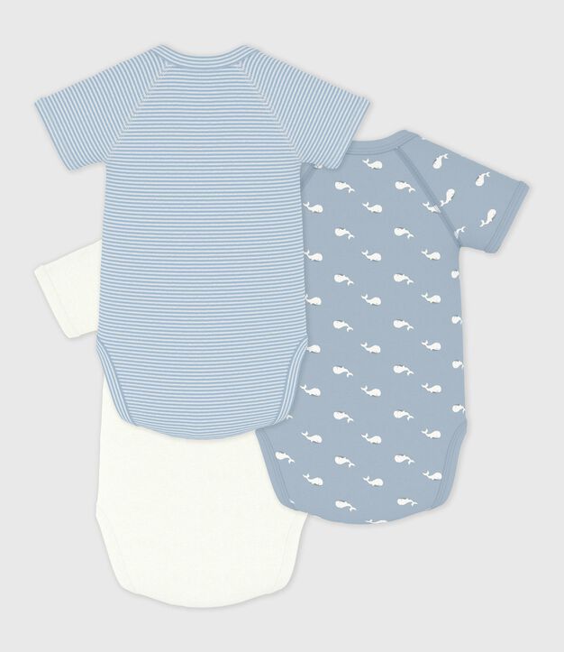 Lot de bodies crois&eacute;s manches courtes en coton imprim&eacute; b&eacute;b&eacute; multicouleur