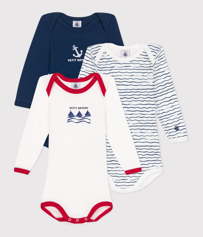 Lot de 3 bodies manches longues en coton b&eacute;b&eacute; variante 2