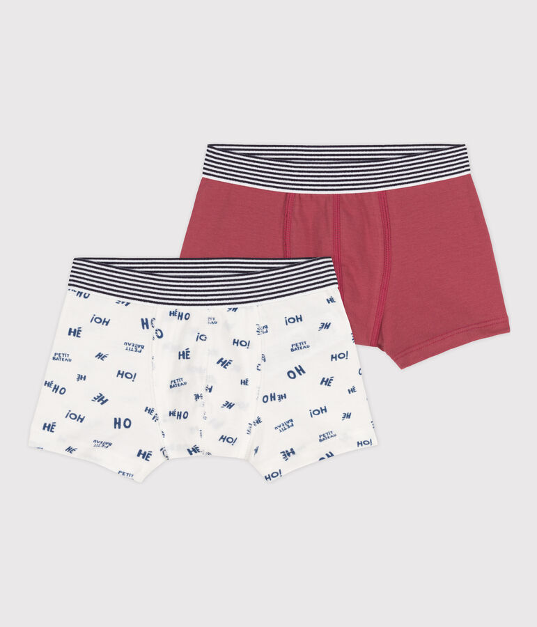 Lot de 2 boxers petit gar&ccedil;on en coton et &eacute;lasthanne multicouleur