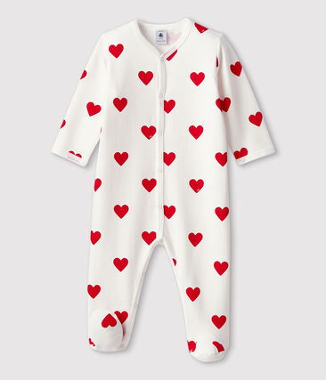 CŒUR_ROUGE - Pyjama à cœurs rouges en coton bébé