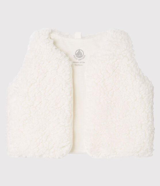 Gilet sans manches bébé fille en sherpa blanc MARSHMALLOW