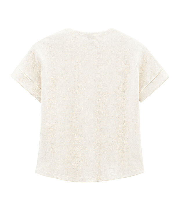 Tee-shirt &agrave; manches courtes enfant fille blanc/rose