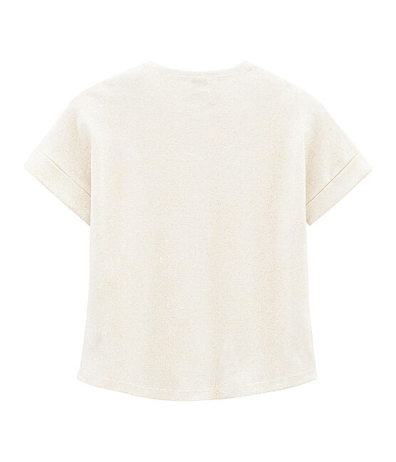 Tee-shirt à manches courtes enfant fille blanc MARSHMALLOW/rose COPPER
