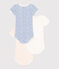 Lot de 3 bodies manches courtes fleurs en coton bébé variante 1