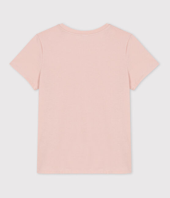 Tee-shirt LE DROIT col rond en coton bio Femme rose SALINE