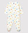 Dors-bien bébé à motif singe en coton biologique blanc MARSHMALLOW/blanc MULTICO