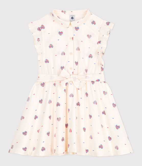 Robe enfant sans manches en coton cœurs blanc AVALANCHE/ MULTICO