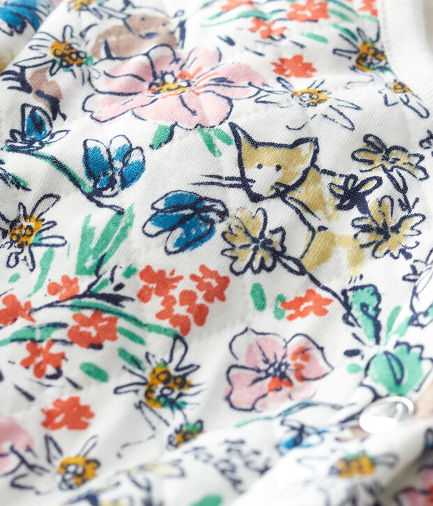 Cardigan en tubique enfant fille blanc/multicouleur