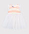 Robe bi-matières bébé fille blanc MARSHMALLOW/rose PATIENCE