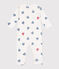 Pyjama bébé en coton cœurs rayé blanc MARSHMALLOW/blanc MULTICO