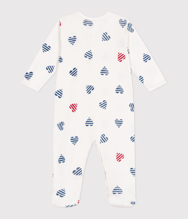 Pyjama b&eacute;b&eacute; en coton c&oelig;urs ray&eacute; blanc/multicouleur