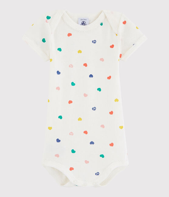 Body manches courtes bébé fille blanc MARSHMALLOW/blanc MULTICO