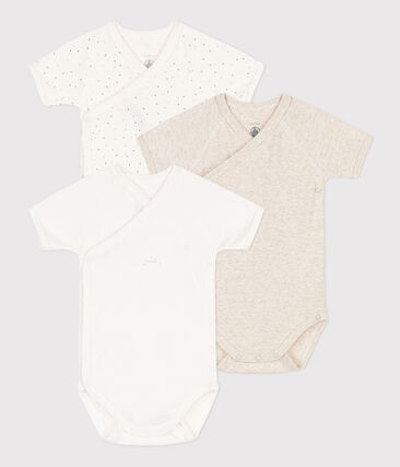 PETIT BATEAU - Lot de 3 bodies bébé en coton biologique