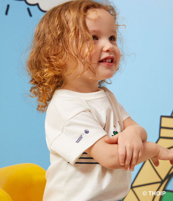 Tee-shirt Monsieur Madame en coton bébé blanc MARSHMALLOW
