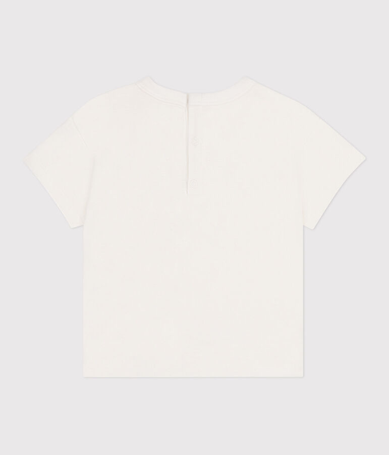 T-shirt b&eacute;b&eacute; en coton &agrave; manches courtes uni bleu MARSHMALLOW/ PORCELANA