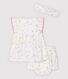 Robe sans manches avec bloomer et bandeau bébé fille en popeline de coton biologique