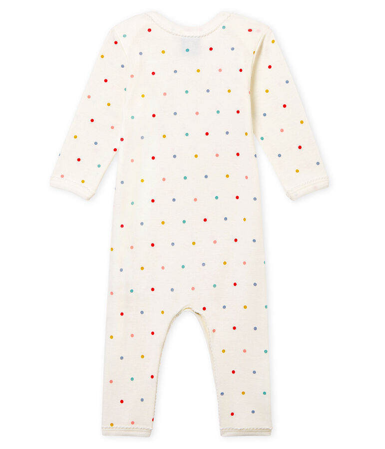 Body jambes longues b&eacute;b&eacute; fille en c&ocirc;te blanc/multicouleur