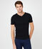 Tee-shirt manches courtes col V homme noir NOIR