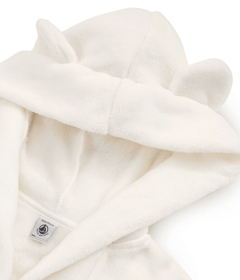 Robe de chambre petit gar&ccedil;on en polaire blanc