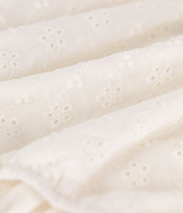 Culotte bloomer b&eacute;b&eacute; en broderie anglaise blanc