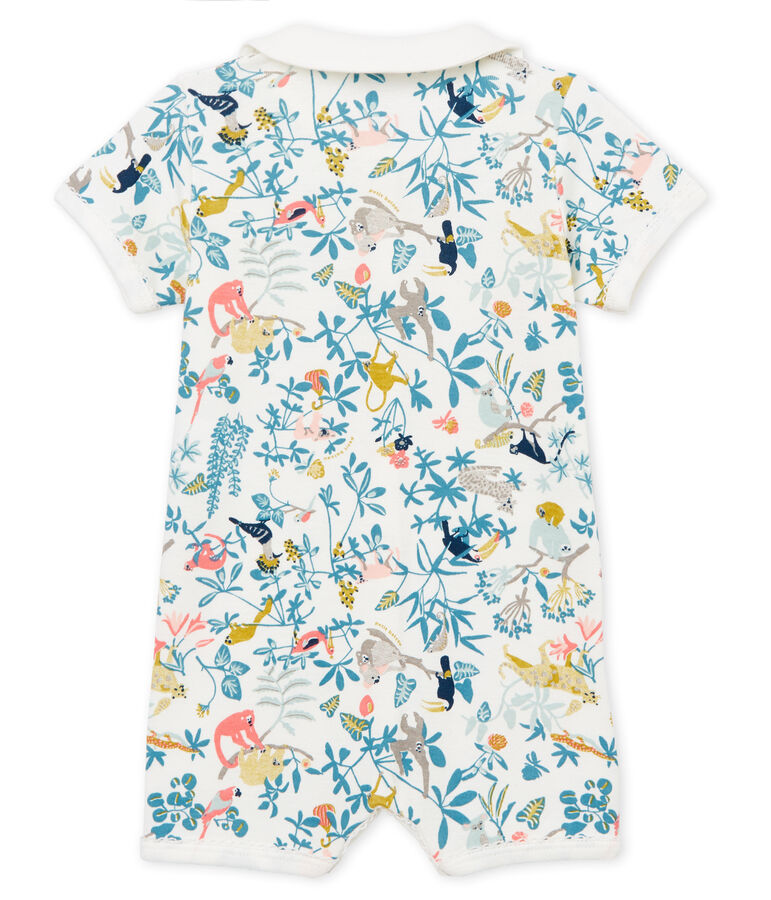 Combicourt b&eacute;b&eacute; fille en c&ocirc;te blanc MARSHMALLOW/blanc MULTICO