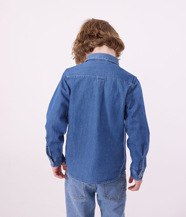 Chemise en denim l&eacute;ger enfant gar&ccedil;on bleu DENIM CLAIR