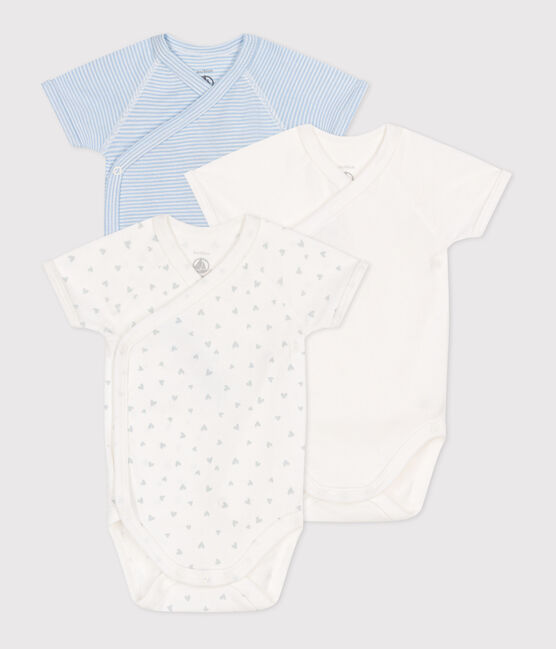 Lot de 3 bodies croisés manches courtes en coton imprimé bébé variante 1