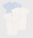 Lot de 3 bodies croisés manches courtes en coton imprimé bébé