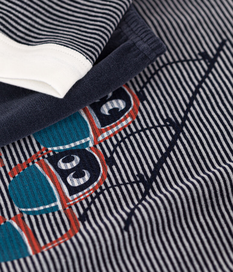 Pyjama en velours enfant bleu/blanc