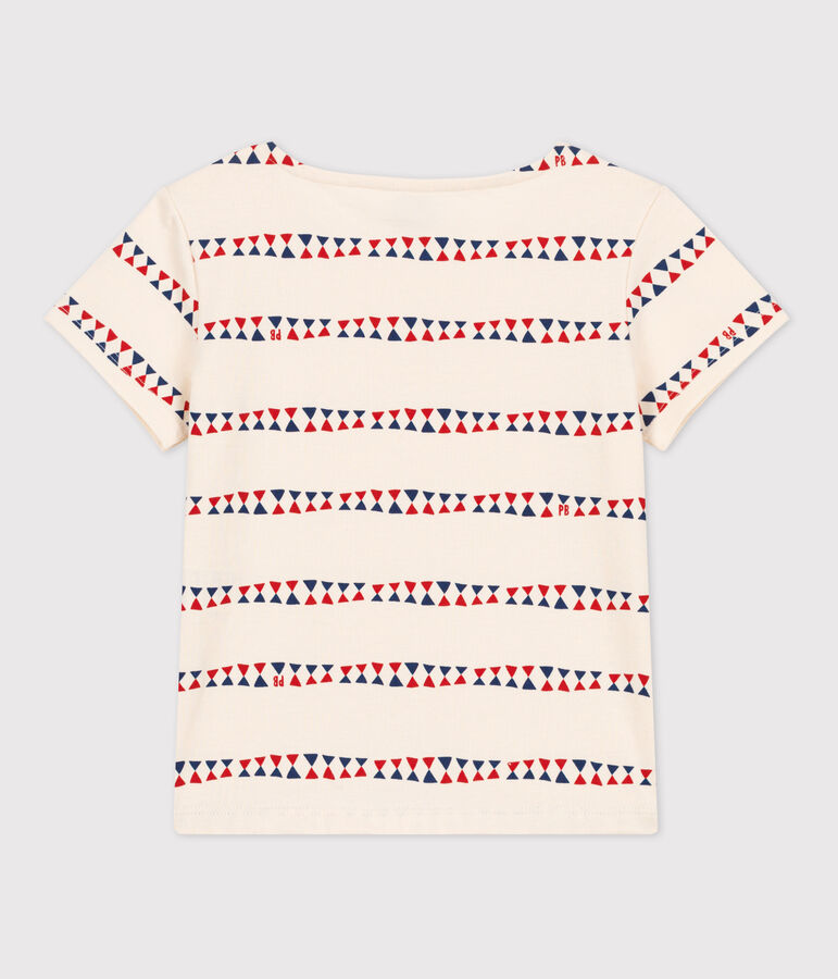 Tee-shirt manches courtes en coton enfant fille blanc AVALANCHE/ MULTICO