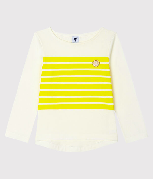 Tee-shirt enfant fille blanc/jaune