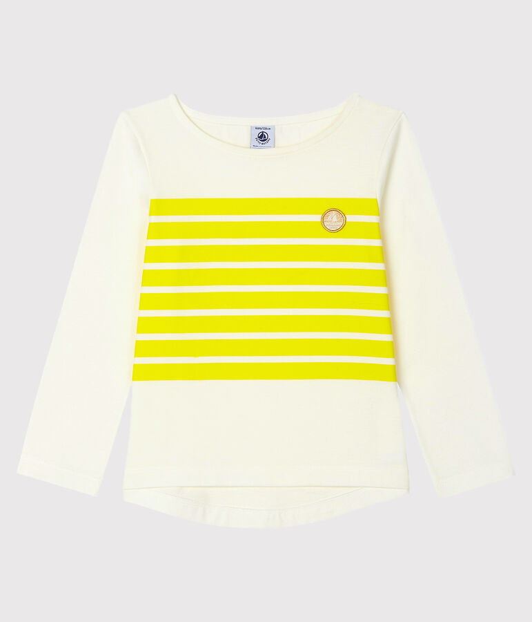 Tee-shirt enfant fille blanc/jaune