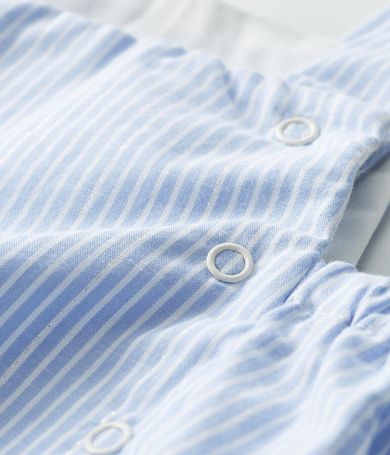 Combicourt b&eacute;b&eacute; en popeline ray&eacute;e blanc MARSHMALLOW/blanc MULTICO