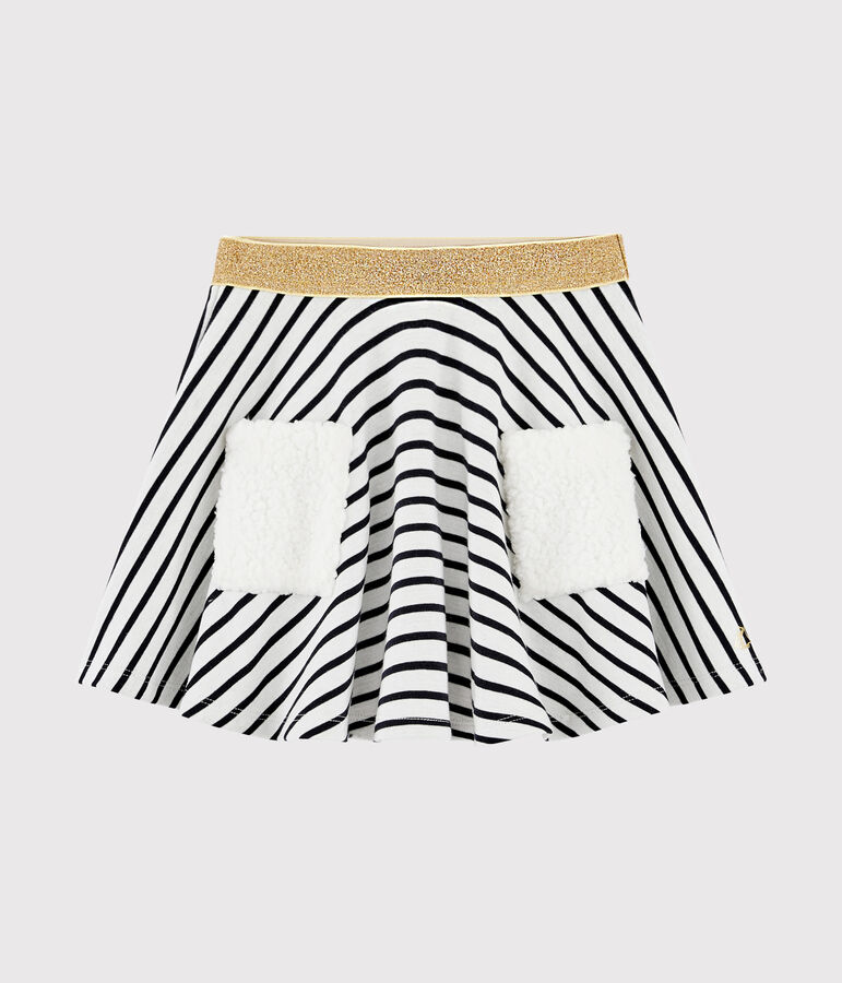 Jupe enfant fille blanc/bleu