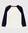 Tee-shirt enfant manches longues en coton imprimé colorblock bleu MILK/ SOIR