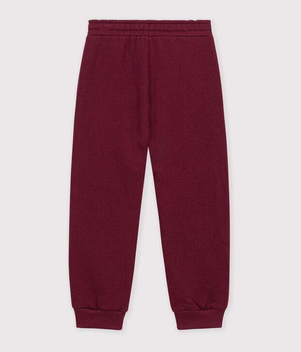 Pantalon de jogging enfant en coton bordeaux