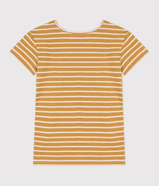 Tee-shirt LE DROIT COTON & LIN jaune ISTRE/blanc AVALANCHE
