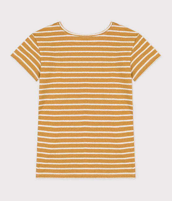 Tee-shirt LE DROIT COTON & LIN jaune ISTRE/blanc AVALANCHE
