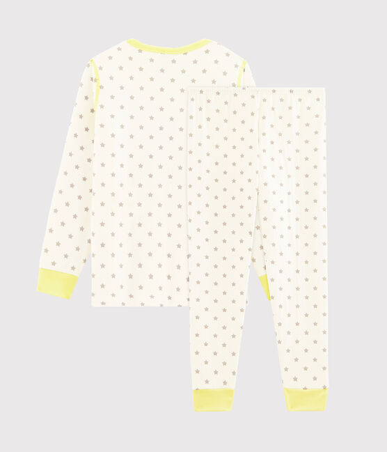 Pyjama petit garçon en tubique blanc MARSHMALLOW/gris GRIS