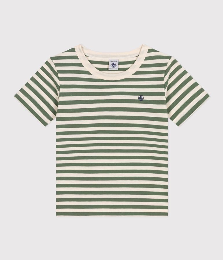 Tee-shirt ray&eacute; en jersey l&eacute;ger enfant gar&ccedil;on vert CROCO/ AVALANCHE