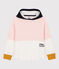 Sweatshirt à capuche en molleton enfant fille rose MINOIS/blanc MARSHMALLOW