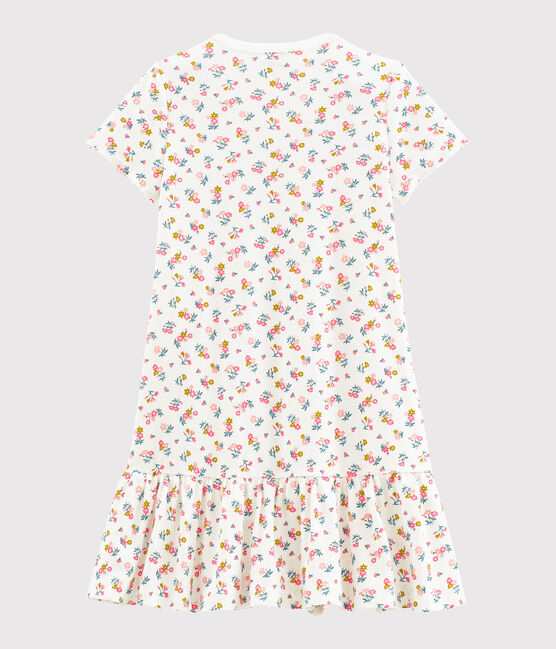 Chemise de nuit petite fille en côte blanc MARSHMALLOW/blanc MULTICO