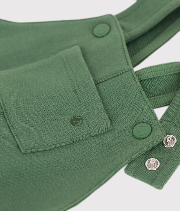 Salopette b&eacute;b&eacute; en coton jambes longues, unie vert