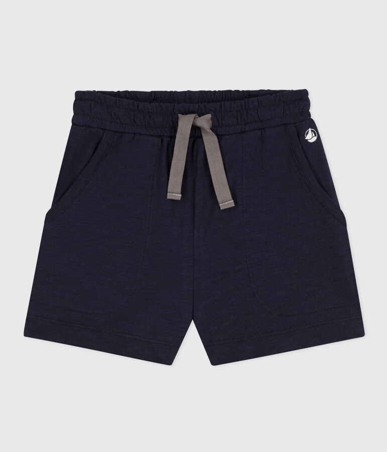 Short en jersey flamm&eacute; enfant fille bleu