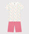 Pyjama short en coton enfant blanc MARSHMALLOW/blanc MULTICO