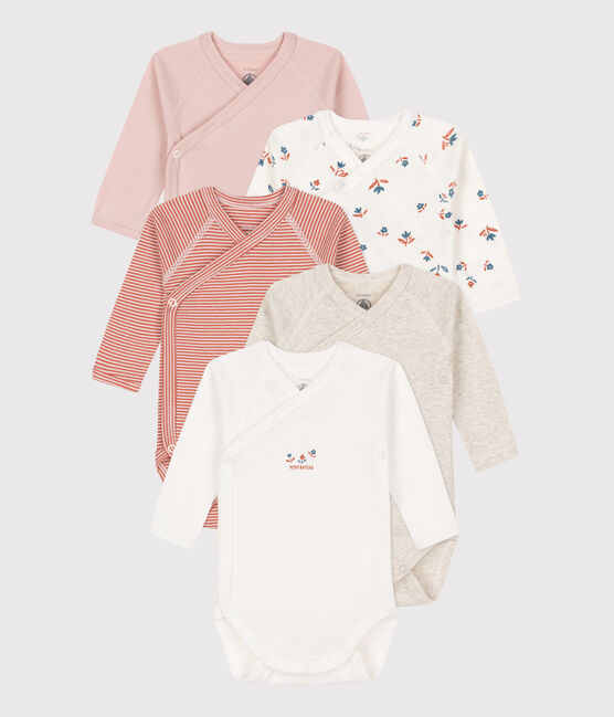 Lot de 5 bodies manches longues bébé en coton variante 2