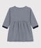Robe manches longues rayée milleraies bébé en tubique bleu MEDIEVAL/ MONTELIMAR