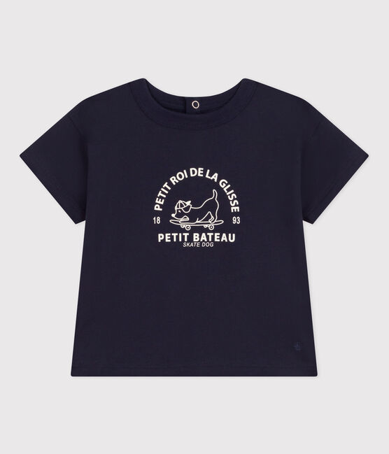 Tee-shirt manches courtes en jersey léger bébé bleu SMOKING