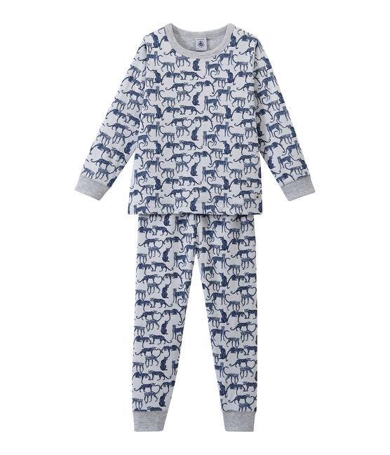 Pyjama garçon en tubique imprimé blanc ECUME/blanc MULTICO