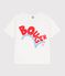 Tee-shirt enfant manches courtes en coton blanc MARSHMALLOW